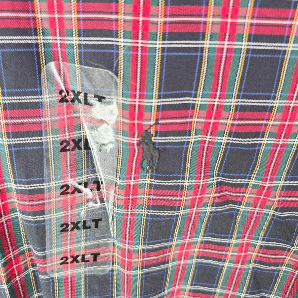 Polo Ralph Lauren Shirt 2XLT Holiday Heritage Multi Plaid Cotton Button Down NWT